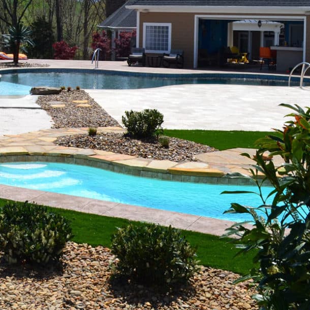 Jamaica-610x610 Custom pool features installed by Copano Pools and Spas in Aransas County TX</p><p>